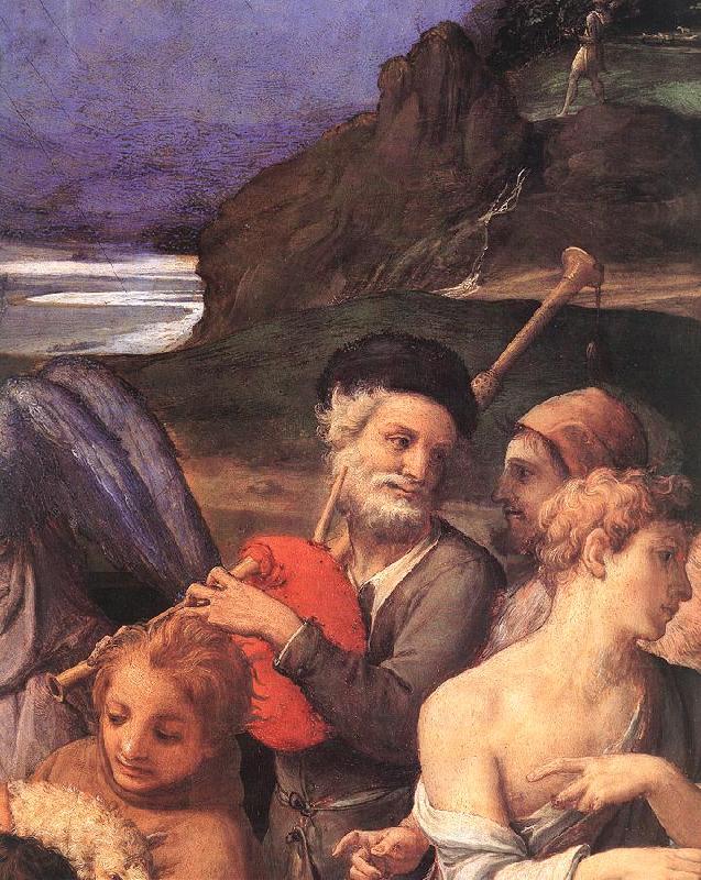 BRONZINO, Agnolo Adoration of the Shepherds (detail) d Spain oil painting art